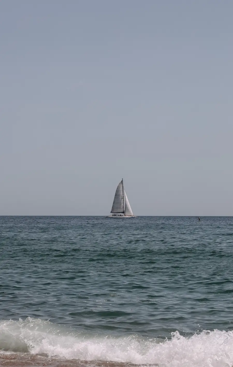 A sailing yacht on the Mediterranean Sea